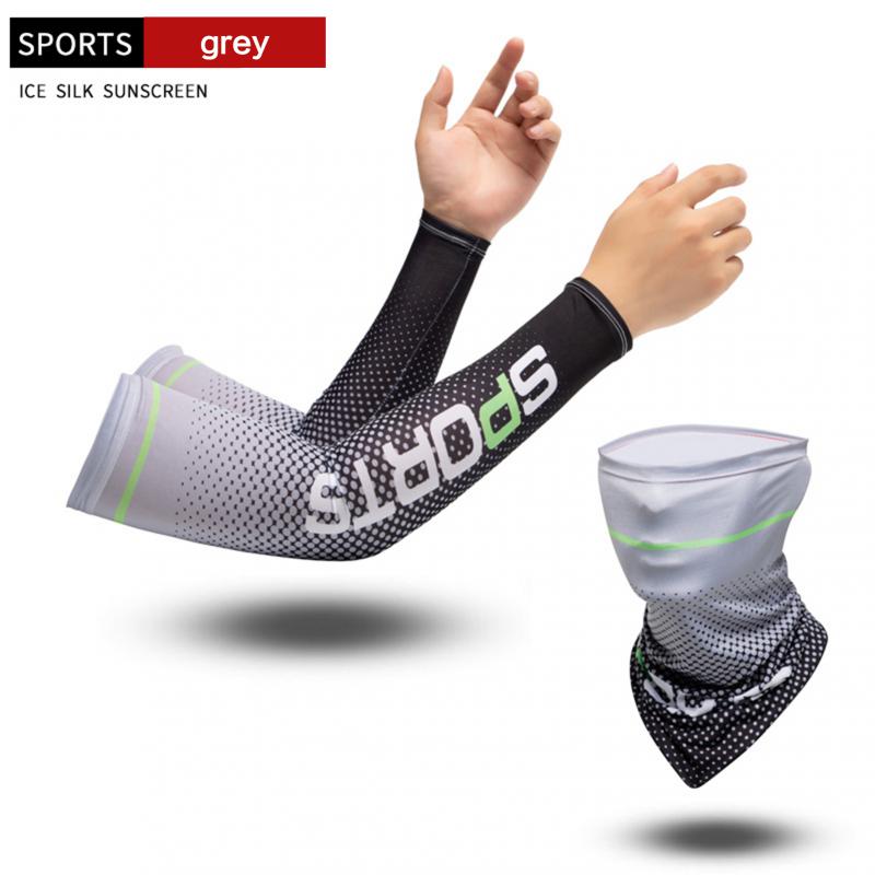 2Pcs Set Sun UV Protection Long Gloves Hand Protector Cover Arm Sleeves Ice Silk Sleeves Outdoor Arm Cool Sport Cycling