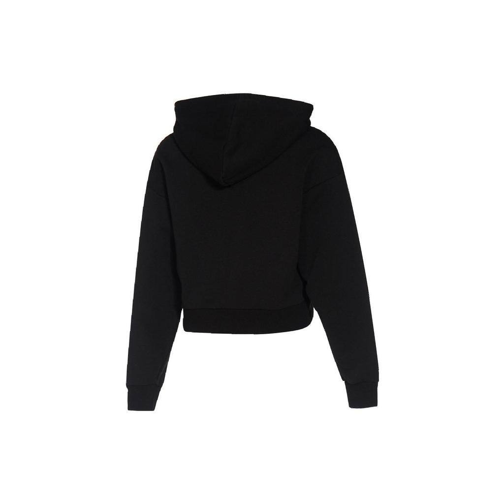 Puma ლოგო კაჟუალი კაპიუშონიანი თავისუფალი ნაქსოვი სვიტშოტი ქალის ტოპები შავი 532247-01