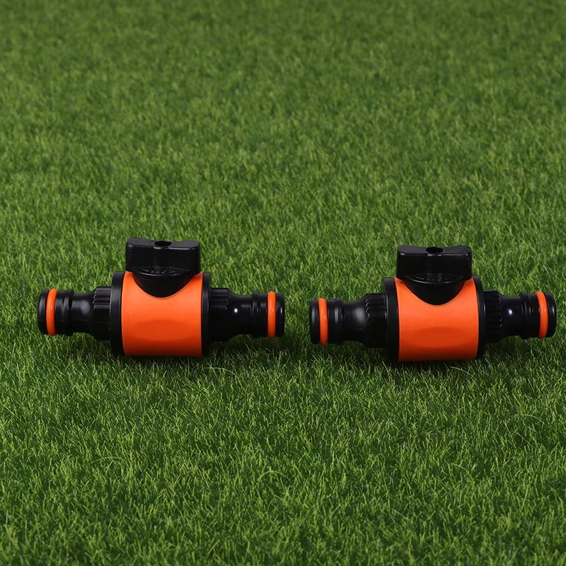 1Pc 16Mm Equal Garden Hose Shut Off Valve Fitting Plastic Tubing Tap Adapter Quick Joint For Watering Irrigation Car Wash