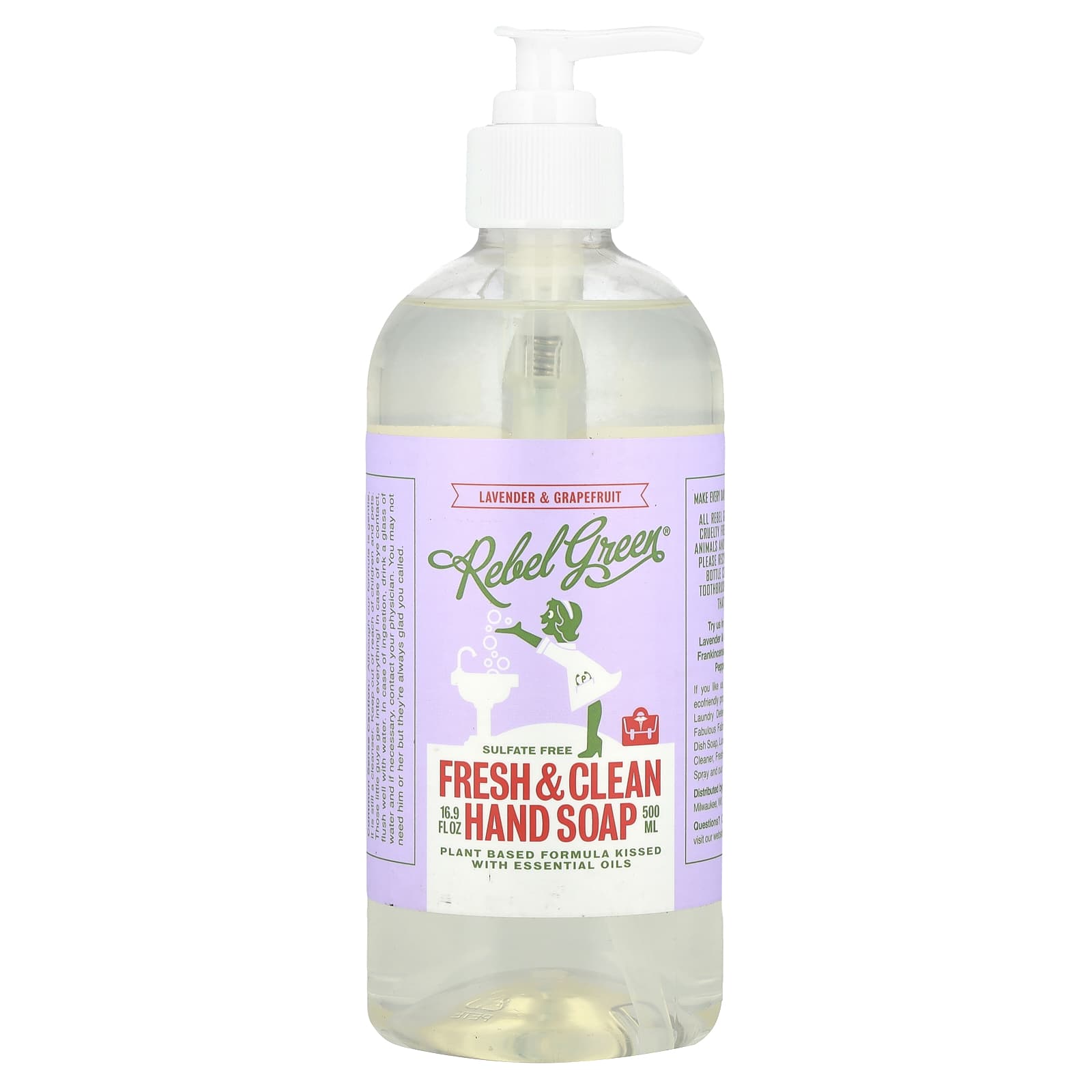 

Fresh & Clean Hand Sanitizer, Lavender & Grapefruit, 500 Ml (16.9 Fl Oz)