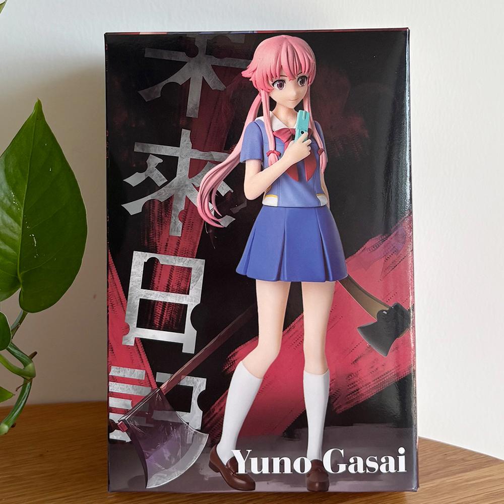 2 Stil Mirai Nikki Anime Figur Gasai Yuno 17cm Rosa Haare Schuluniform Hübsches Mädchen PVC Modell Niedliches Peripheriegeschenk Spielzeugpuppe