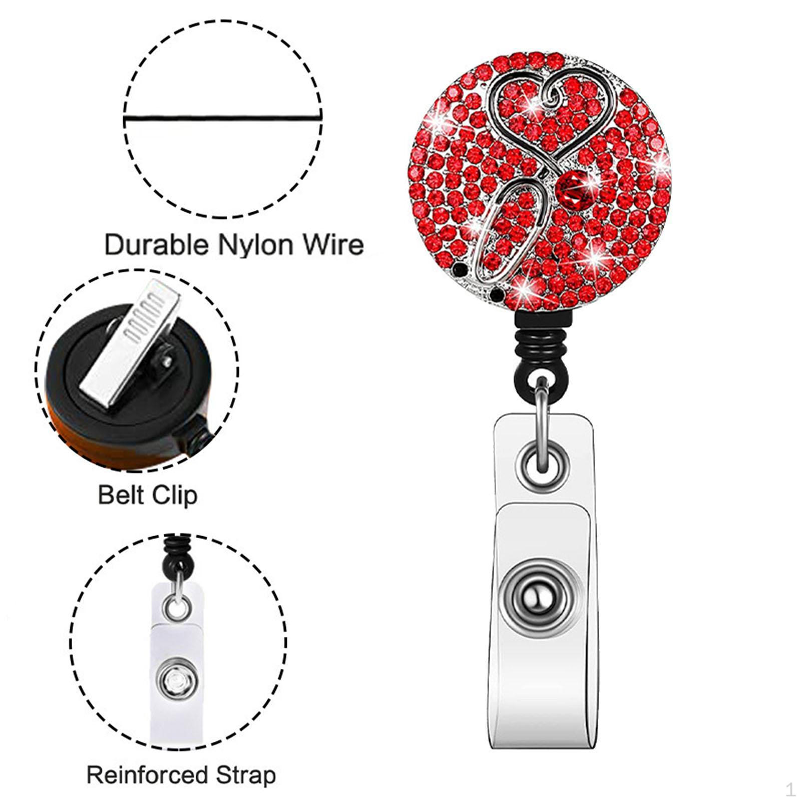 

Сверхмощная выдвижная катушка для держателя бейджа, металлический идентификатор с зажимом для ремня для именной карточки Style A