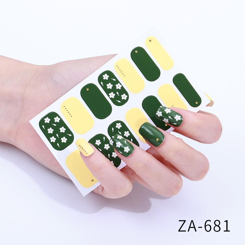 Nail Art Stickers 3d Nail Stickers 14 Finger Hot Stamping Cat Eye Leopard Print Nail Art Stickers