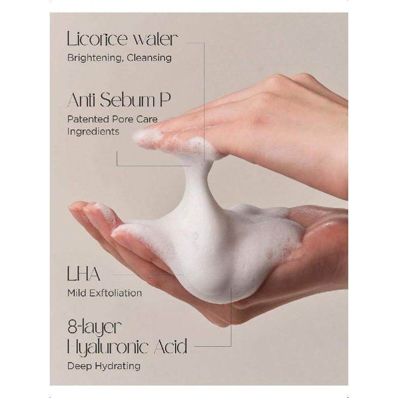 Acwell Lakris pH-balanserende Porensende Gel Skum 160ml - Mild, Hypoallergenisk Ansiktsrens For Klar, Glatt Hud