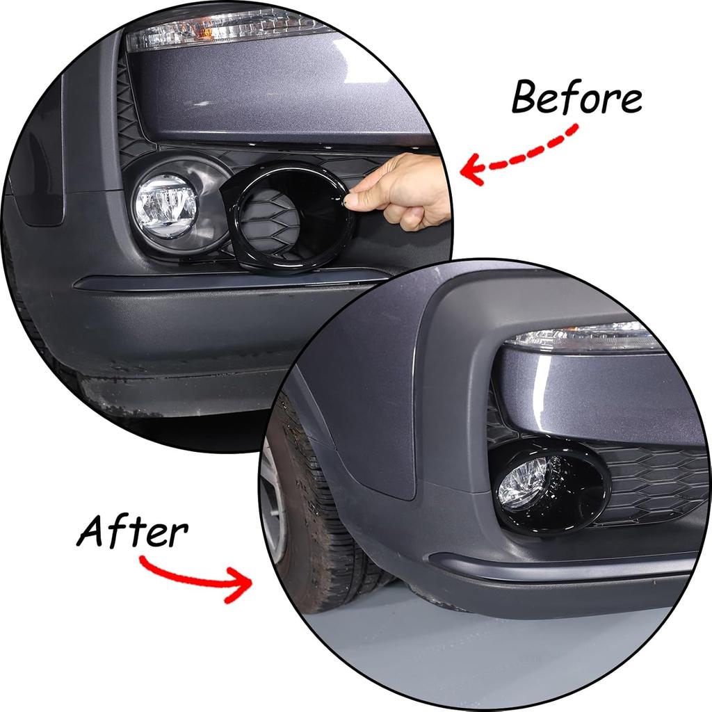 2PCS Car Front Fog Lights Ring Cover Trim for Honda Pilot 2019 2020 2021 2022, ABS Material Automotive Front Bumper Driving Fog Lamp Light Decorative