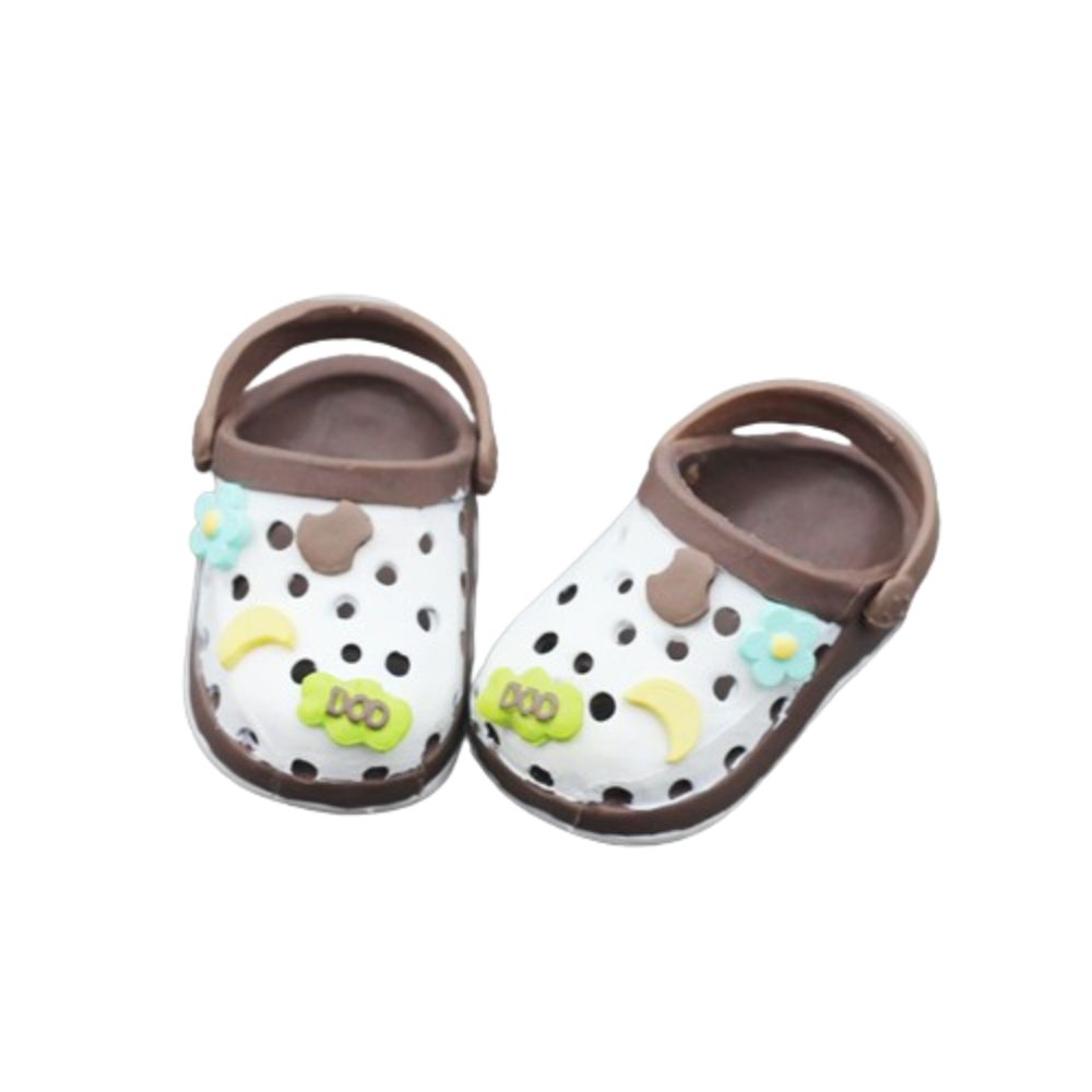 

1 pair Bao-ao Labubu Doll Shoes Mini Doll Beach Shoes Mini Hole Sandals Cotton Doll коричневий