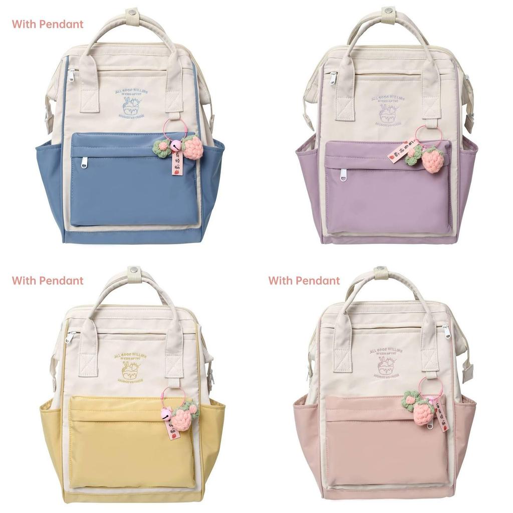 Lightweight Nylon Backpack For Girls Street Style Trendy Waterproof School Bag