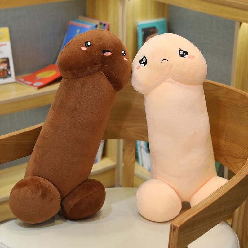 New 1pc Giant Long Pillow Lifelike Penis Plush Toy Stuffed Dick Trick Doll Real-life Penis Plush Pillow Sexy Toy Gift For Lovers