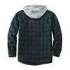 Winter Men Jacket Plaid Buttoned Coldproof Loose Plush Lining Hooded Jacket Outwear