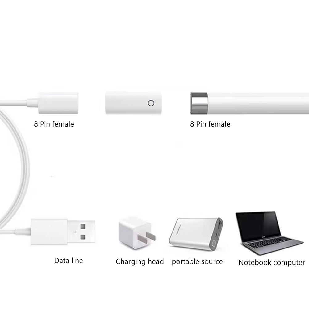 Female To Female Charging Adapter Replacement Parts Mini Data Cable Charging Adapter 8 Pin To Type-C/8 Pin for Apple Pencil 1/2