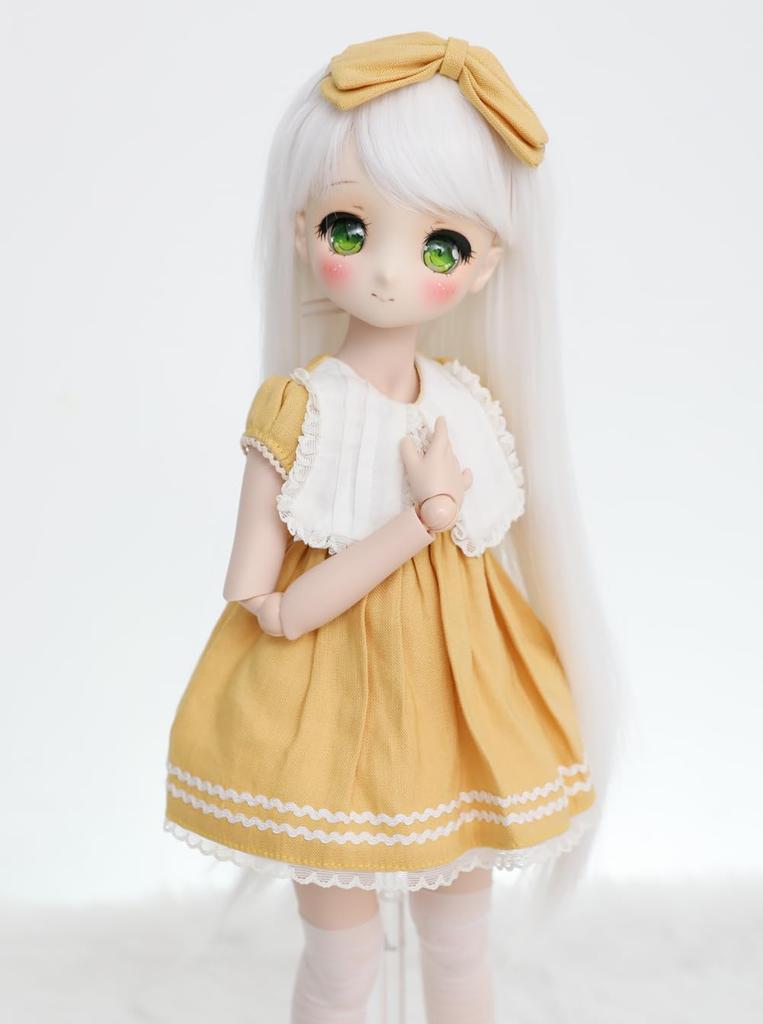 Linfairy Size Doll Wig for BJD Long Hair 1/3 Figures, (White)