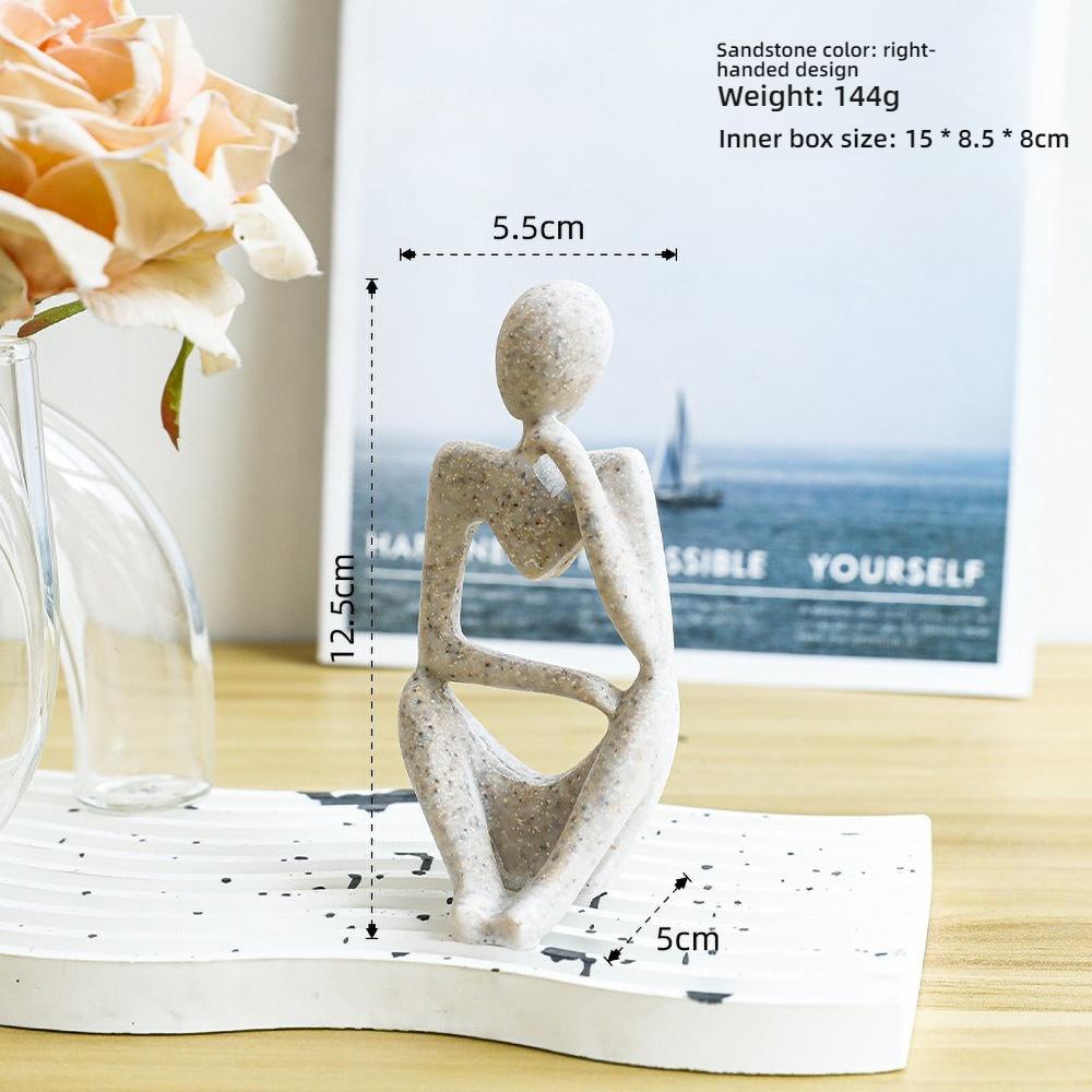 Modern Minimalist Resin Sculpture, Relaxed Character Statue Personalized Custom Name Home Desk Decor