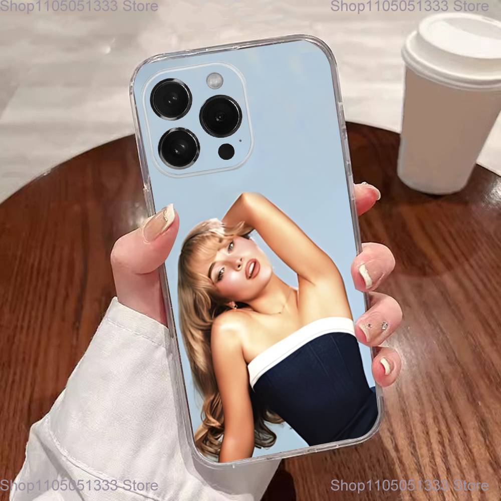 Singer S-Sabrina Pouzdro na telefon Pro iPhone 17,16,15,14,13,12,11 Plus,Pro,Max,XR,XS,Plus,E,SE4,Mini Průhledný kryt