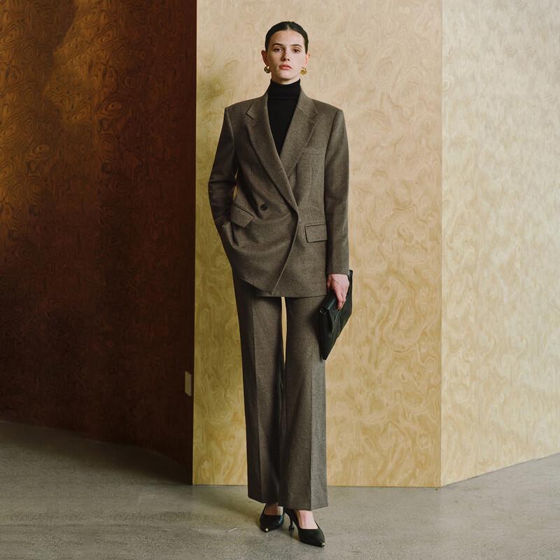 LadyS Elite Women's Thickened Wool Silk Blend Suit Separates
