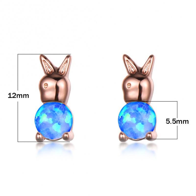 Wish seasonal opal rabbit ear buckle lady naughty funny fresh wind niche jewelry