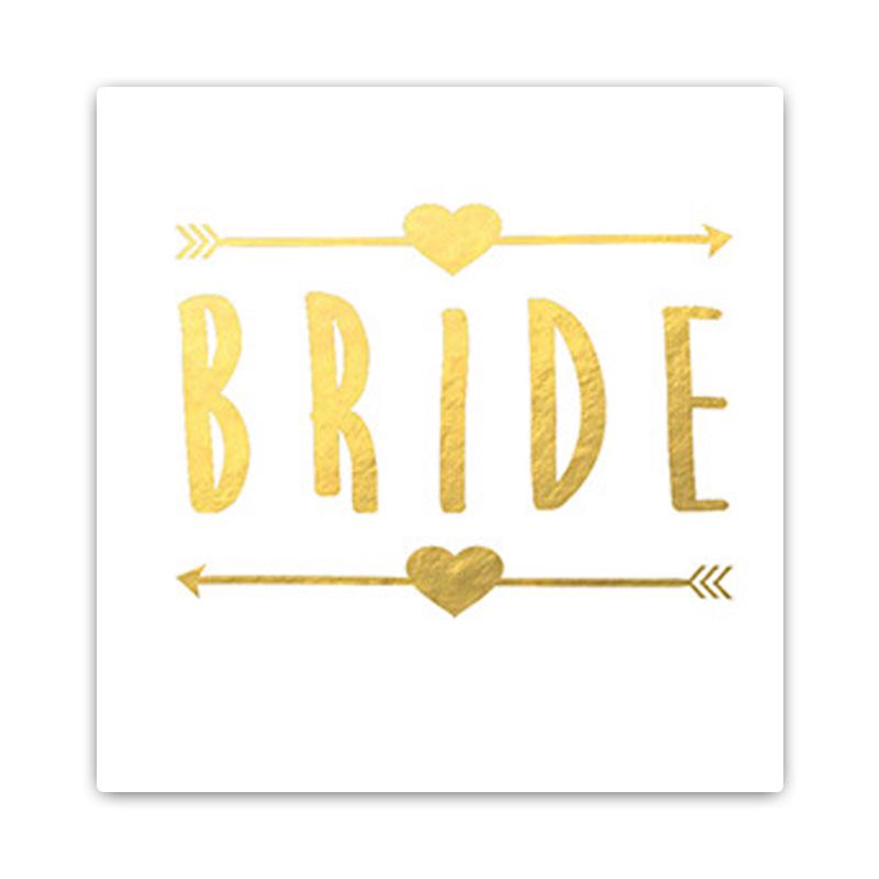 Team Bride Bachelorette Party Gold Foil Tattoo Stickers for Face or Body