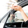 2D Cute Car Acrylic Flat Rearview Mirror Pendant Keychain Accessories