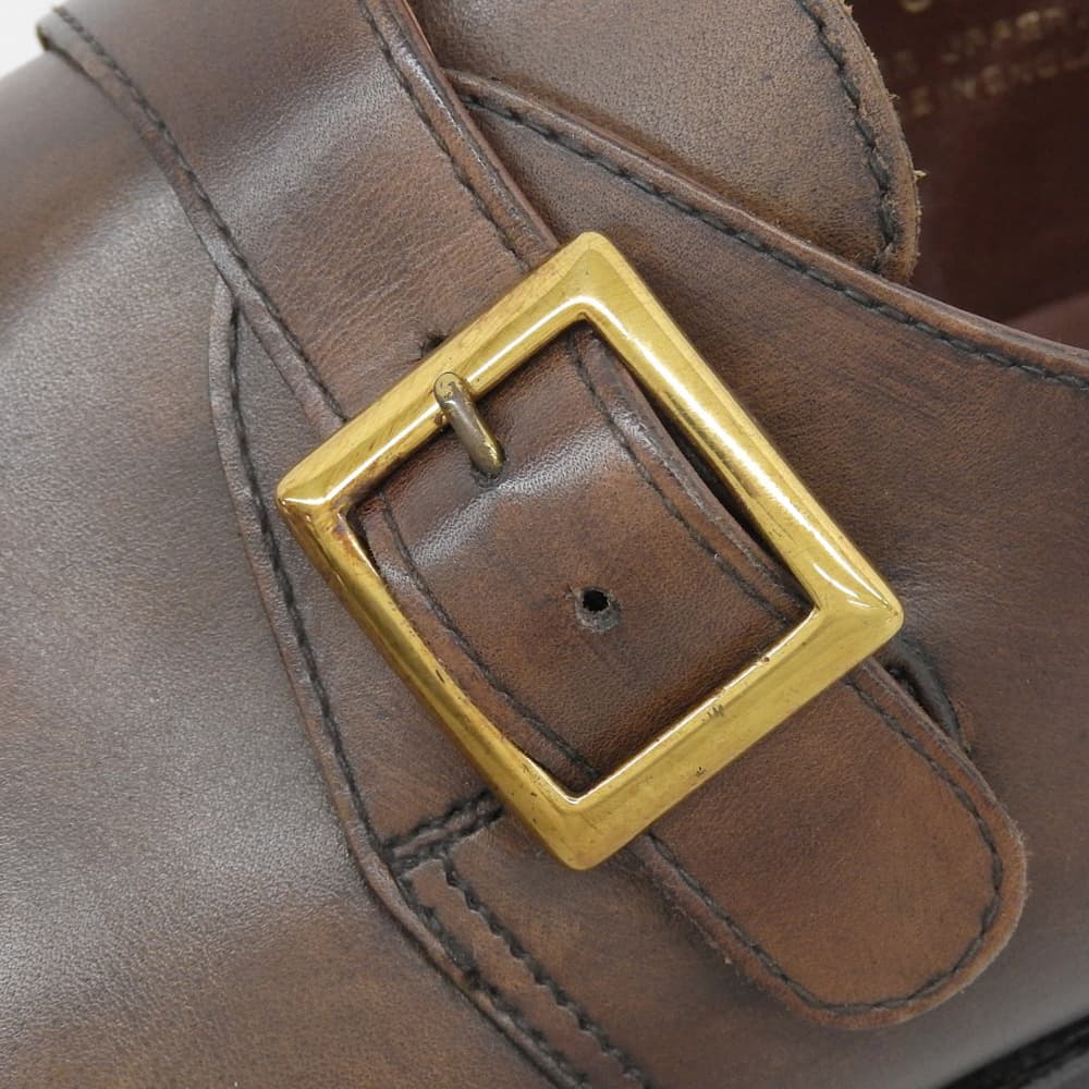 Crockett&Jones Excellent Condition 9472 SAVILE Single Monk Strap Shoes for Men, Brown, Size 6 1/2 Shoes 6.5 BrownUsed