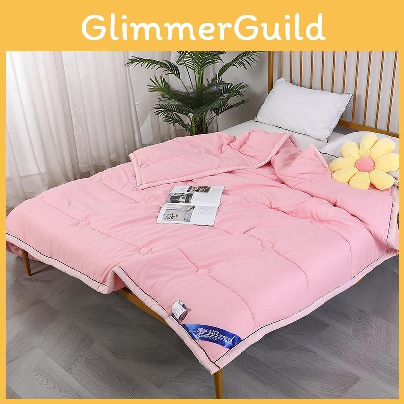 Однотонное хлопковое легкое одеяло с полиэстеровым наполнителем для комфортного сна