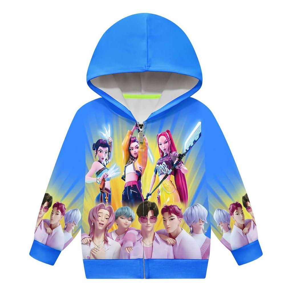 

Детская куртка с капюшоном на молнии с длинными рукавами с принтом поп-певиц Руми Зои Миры 160cm