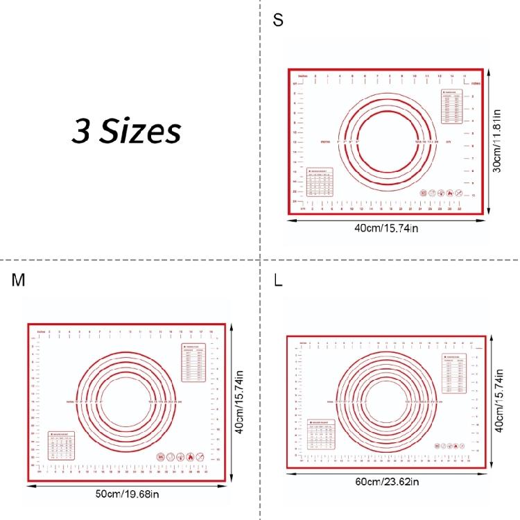 Professional Grades Silicone Pastry Sheet Nonslip Heat Resistant Surfaces Microwave Safe Compact Storage Solution