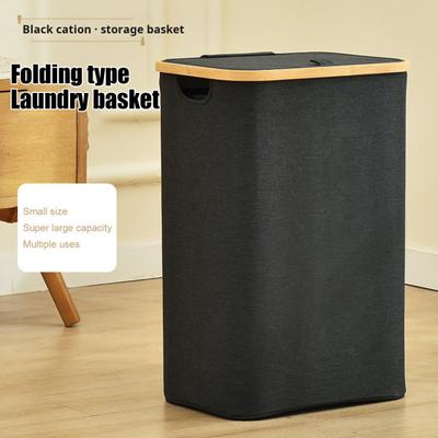 Slim Laundry Hamper Dirty Clothes Basket with Lid Large Capacity Handle Design Foldable Multi-Functional Clothes Basket Bin