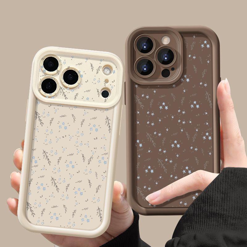 Shockproof Soft TPU Silicone Phone Cover Funda For iPhone 17 Air 16e 16 15 14 Pro Max 13 17 Pro Max 17 Pro 17 Small Flower Pattern Case