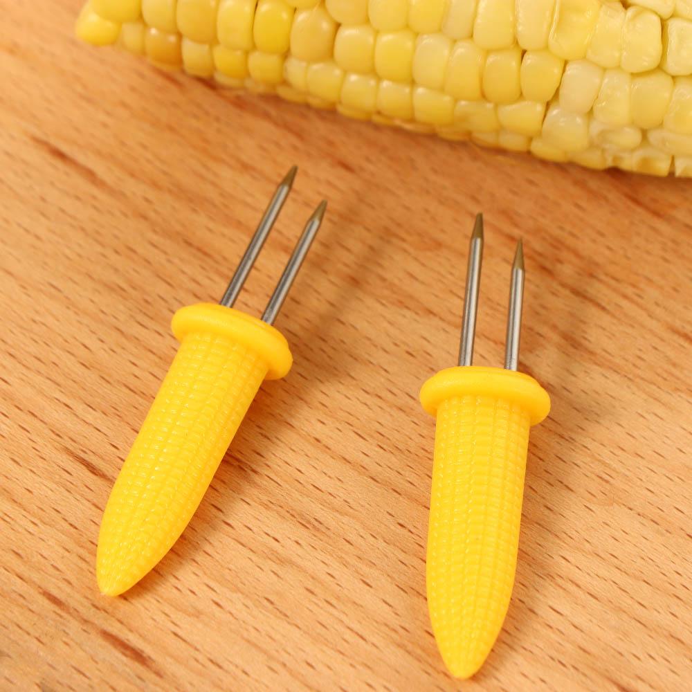 BBQ Supplies Kitchen Gadget Sweetcorn Home BBQ Prong Set Grilling Fork Corn Skewer Corn Holder