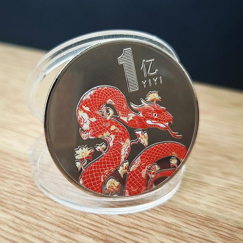 1 Stück Neujahr der Schlange Gedenkmünzen Chinesische Tierkreis-Schlangenmedaillen 3D Reliefmünzen Sammlerstücke Neujahrsmünzen
