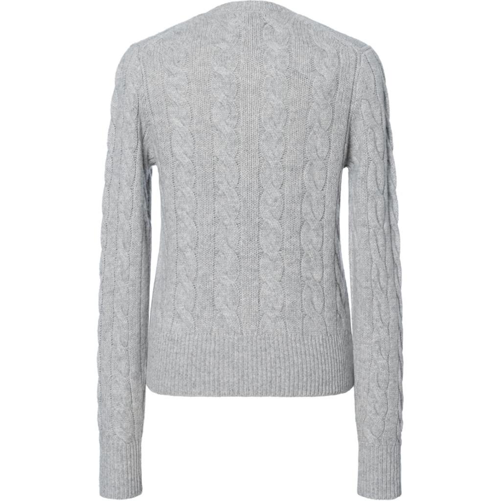 Polo Ralph Lauren Logo Embroidered Single-Breasted Long Sleeve Knit Sweater Women Sweater Gray 211882917-017