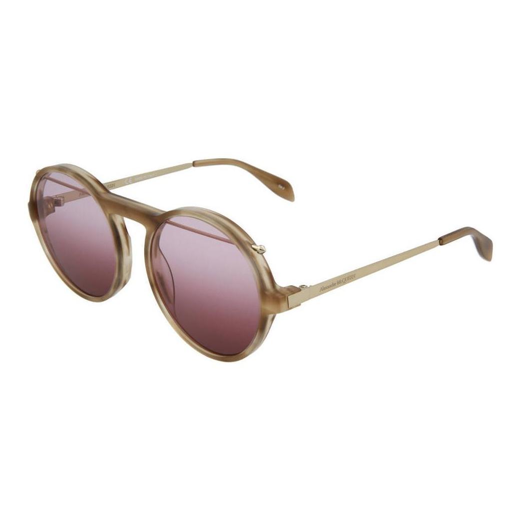 Alexander McQueen Round Sunglasses With Logo Men sunglasses Brown AM0192S-30006860-004 54,Brown