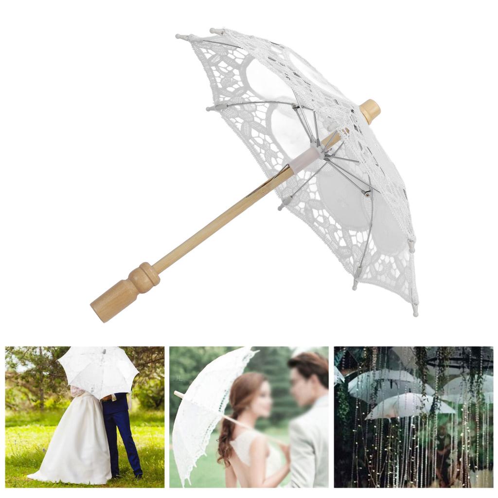 Lace Wedding Umbrella Wedding Bridal Lace Umbrella Decorative   Umbrella Photography Prop for Party Camping