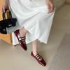 Fashion Bailamos Spring New Women Flats Ladies Elegant Flat Mary Jane Shoes Fashion Round Toe Shallow Shoes Outdoor Dress Ballet Shoes M