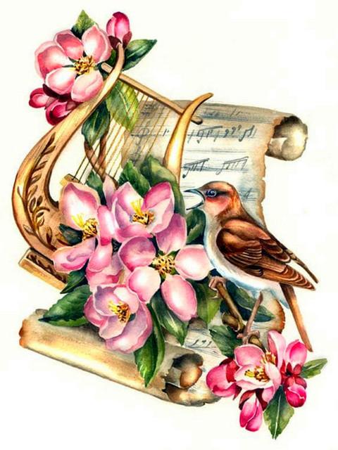 

Полная площадь Алмазная мозаика Пейзаж Фортепиано Изображение Стразы 5D Алмазная картина Цветочная гитара Украшение дома Full Round 20x25CM