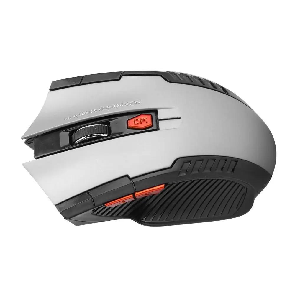 2.4G Wireless Wireless Mouse 3 Levels Adjustable 1600DPI Gaming Mouse 6 Buttons USB Receiver Ergonomic Mouse Desktop PC