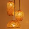 Bamboo Pendant lamo Retro Bamboo Weaving Chandeliers have base Black White Wood Restaurant Lighting Handmade Natural E27 Bulb