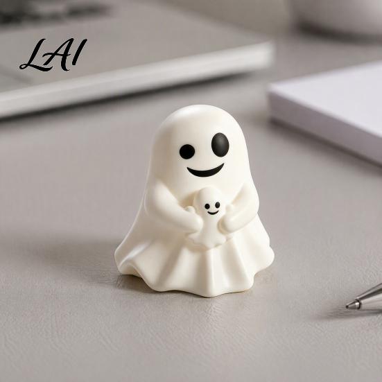 Cute Desk Accessory for Autumn Halloween Ghost Figurine Mini Cartoon Statue Little Spooky Table Decor Desktop Ornament Tiered Tray Home Yet Adorable