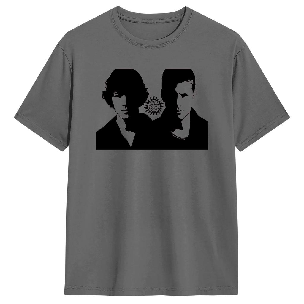 Hipster Dean and Sam Supernatural TShirt Unisex Crewneck 100 Cotton T Shirt Short Sleeve Tees Plus Size Clothing