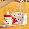 Cute polka dot straw cup girls high value ceramic water cup girlfriends practical mug birthday gift