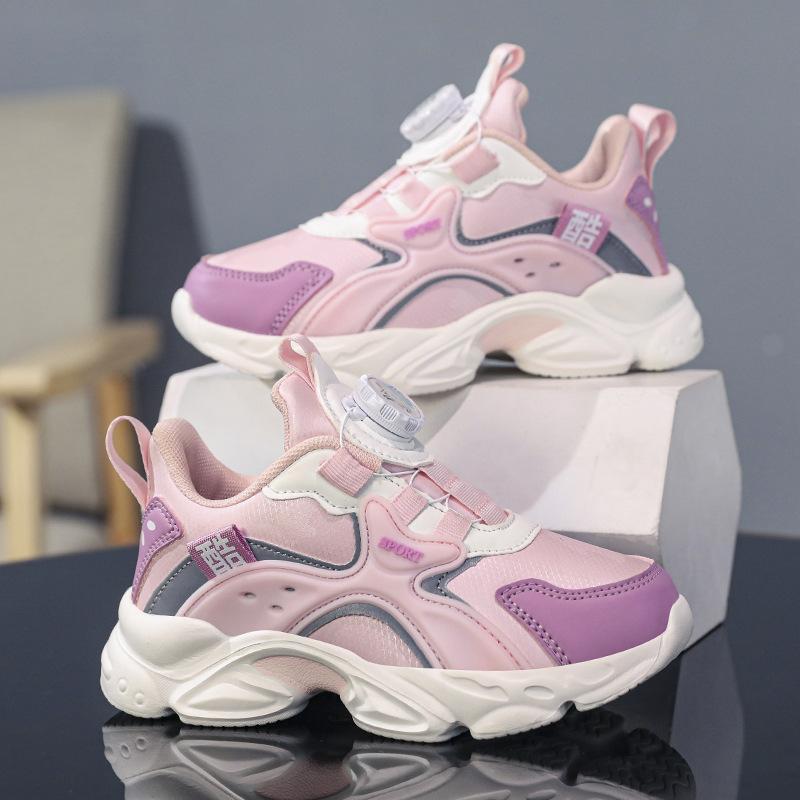 Spring and Autumn Rotating Buckle Shoes Boys and Girls Sneakers Children's Sneakers Medium Older Children's Running Shoes Boys One 2025