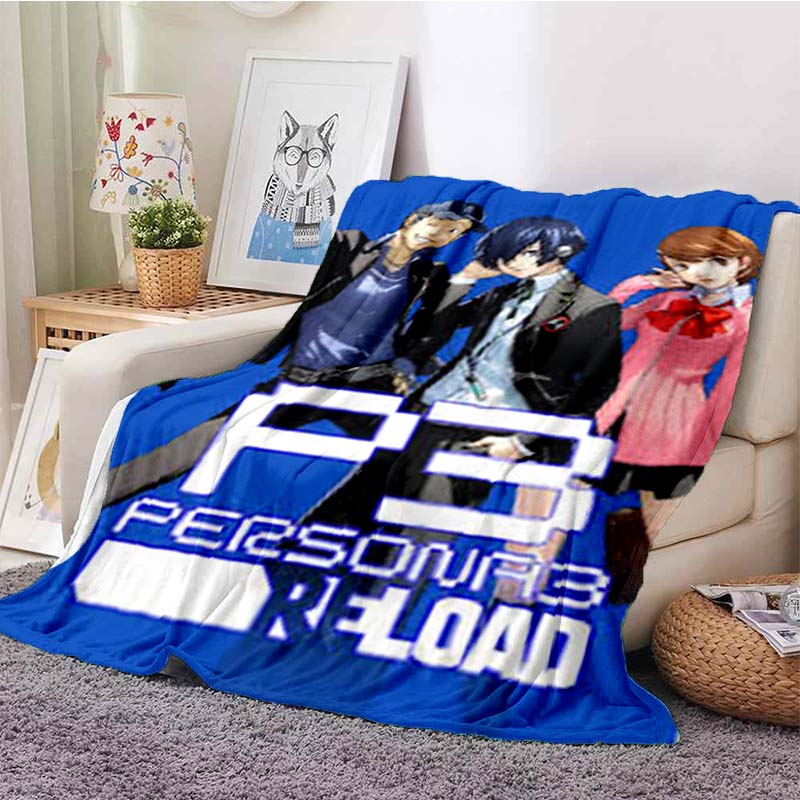 newmodelGame Cool Blanket Plush Nap Sofa rug for Living P-Persona series Room Warm Office Bedroom Birthday Home Travel Kid Gifts