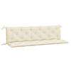 VidaXL Set of 2 Garden Bench Cushions, Bench Cover with Tie Strings, Waterproof Outdoor Cushion, White 361718