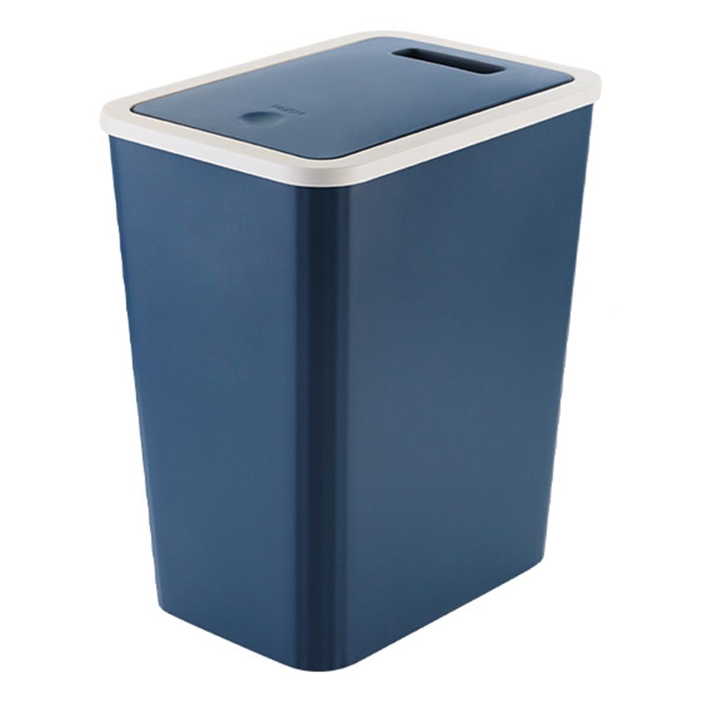 Household Trash Can With Lid Modern Plastic Small Garbage Can Wastebasket Pop-up Lid For Bathroom Kitchen And Living Room