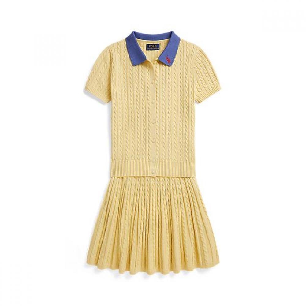 Polo Ralph Lauren Girls 7 16 Mini Cable Cotton Cardigan   Skirt Cwpo2stg2u20042700 S
