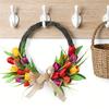Artificial Flower Wreath 40cm Spring   Wreath Front Door Decoration for Indoor Outdoor