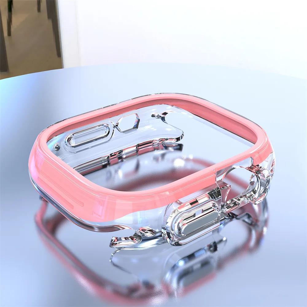 Custodia in TPU per Apple Watch Ultra 2 49mm 44mm 45mm 41mm cover Paraurti Guscio Protettivo Trasparente per Iwatch Serie 9 8 7 6 5 Accessori