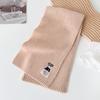Autumn and winter new embroidered fold-ear dog solid color scarf men's and women's knitted warm and cold-proof versatile scarf