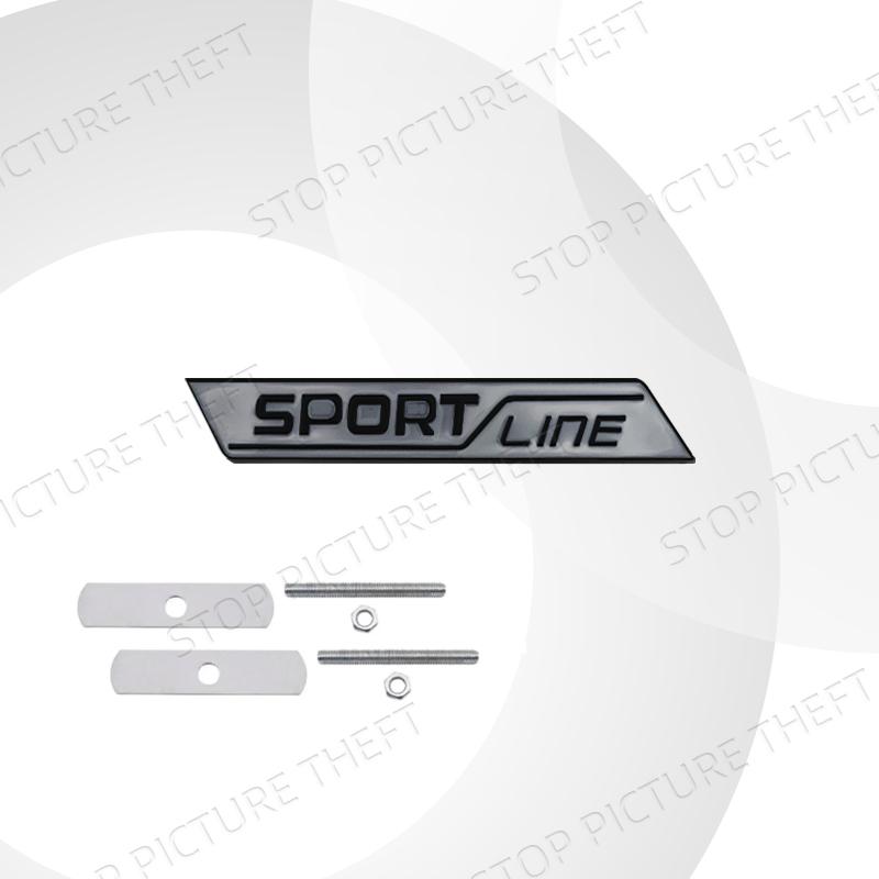 AAABV1 Metal Alloy Sport Line Logo Car Grille Badge Trunk Sticker Decoration Emblem For Skoda Fabia Octavia Citigo Rapid Kodiaq Karoq