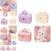 Portable Plush Toiletry Bag For Women With Multiple Compartments And Easy-to-use Dual Zipper