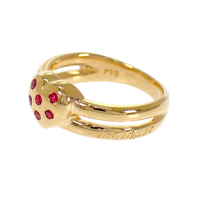 YVES SAINT LAURENT  #12(JP Size) ring gold K18 yellow gold Women